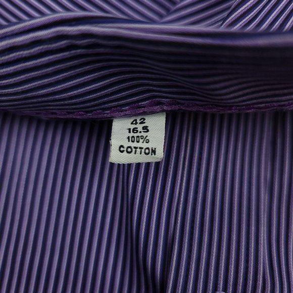 Robert Graham 16.5 42 Button Down Dress Shirt Purple Stripe Originally $175 - Picture 11 of 11